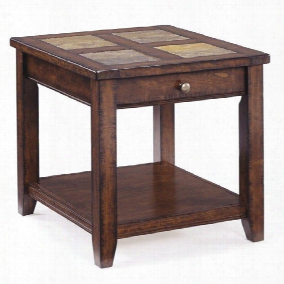 Magnussen Allister Wood Rectangular End Table In Cinnamon
