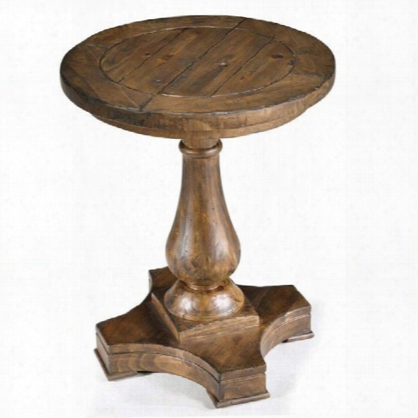 Magnussen Densbury Wood Round Accent Pedestal End Table