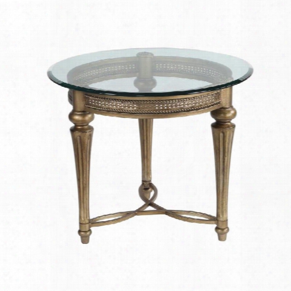 Magnussen Galloway Round End Table With Glass Top