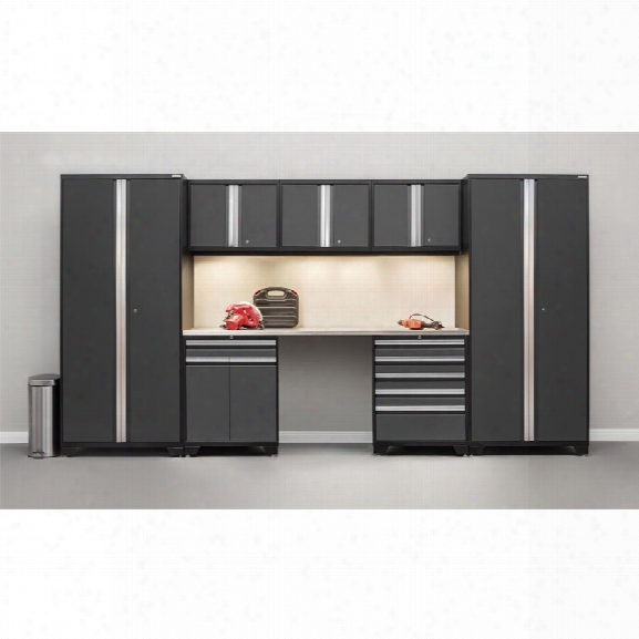Newage Pro Series 8 Piece Garage Cabinet Set In Gray