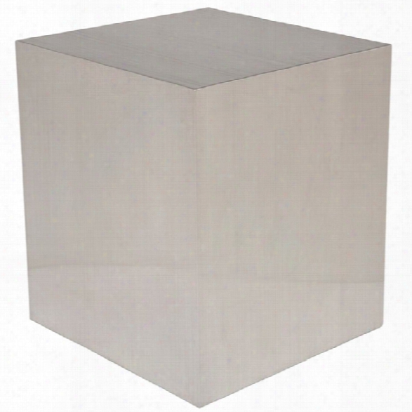 Nuevo Caldo Square Metal End Table In Silver