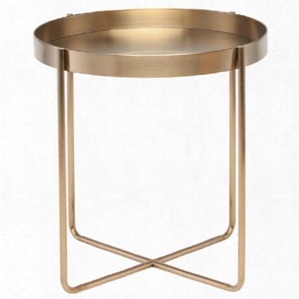 Nuevo Gaultier Round Metal End Table In Gold