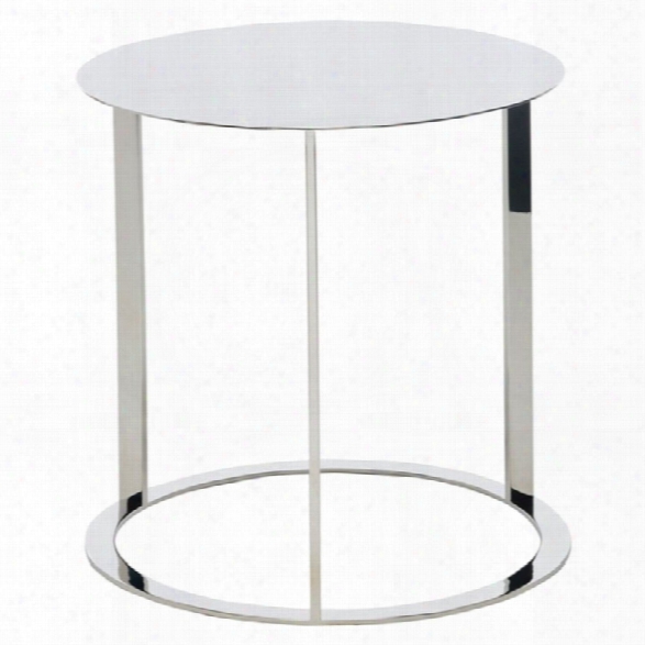 Nuevo Vera Round Metal End Table In Silver