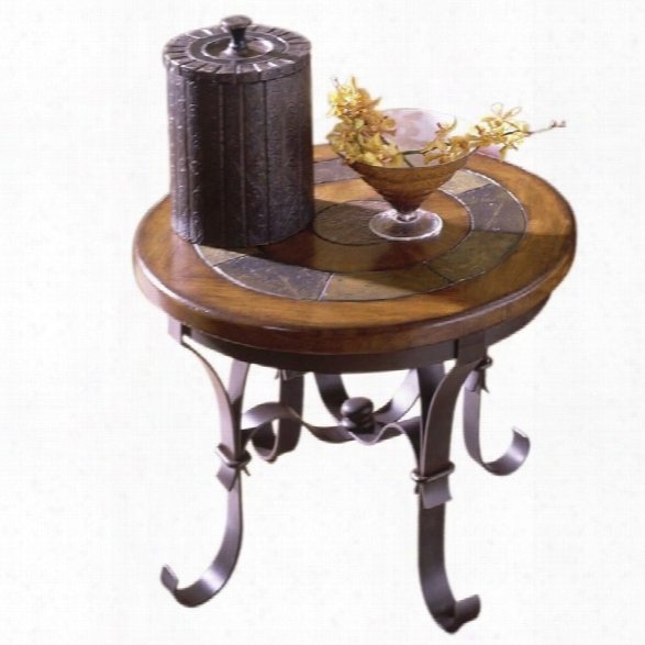 Riverside Stone Forge Round End Table
