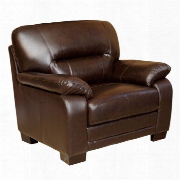 Abbyson Living Brenteena Leather Club Arm Chair In Brown