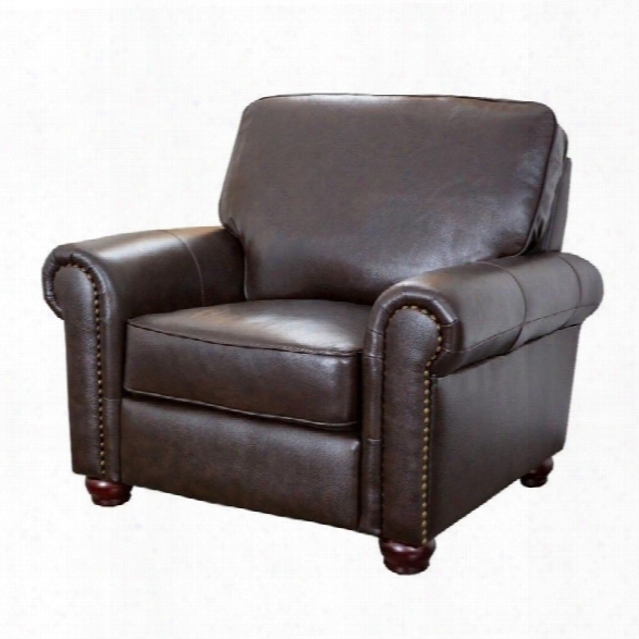 Abbyson Living Lonodn Leather Arm Chair In Espresso