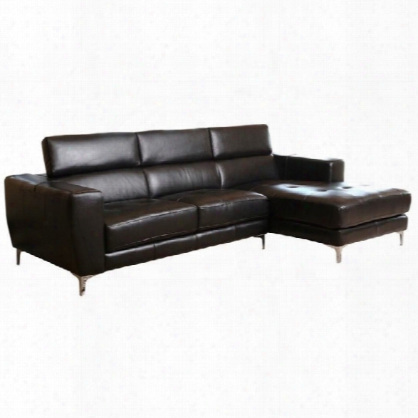 Abbyson Living Montana Leather Right Facing Sectional In Black