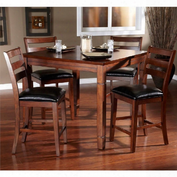 American Heritage Rosa 5 Piece Dining Set In Brown