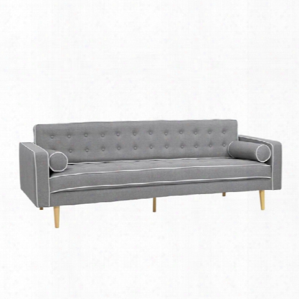 Armen Living Kennedy Button Tufted Futon In Gray