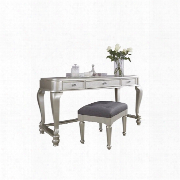 Ashley Coralayne 2 Piece Bedroom Vanity Set In Silver