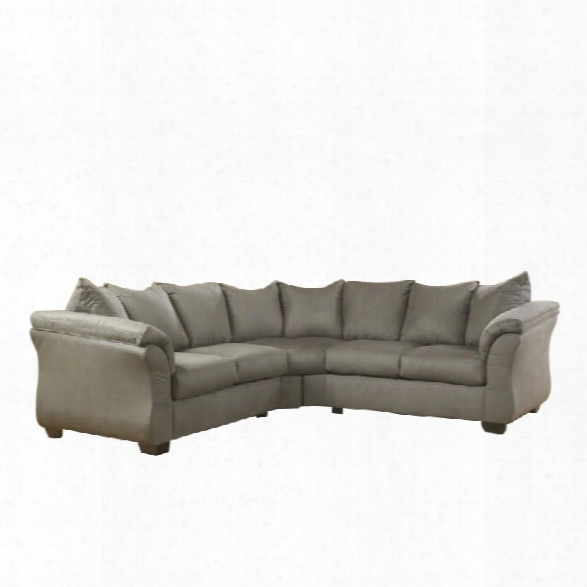 Ashley Darcy 2 Piece Fabric Corner Sectional In Cobblestone