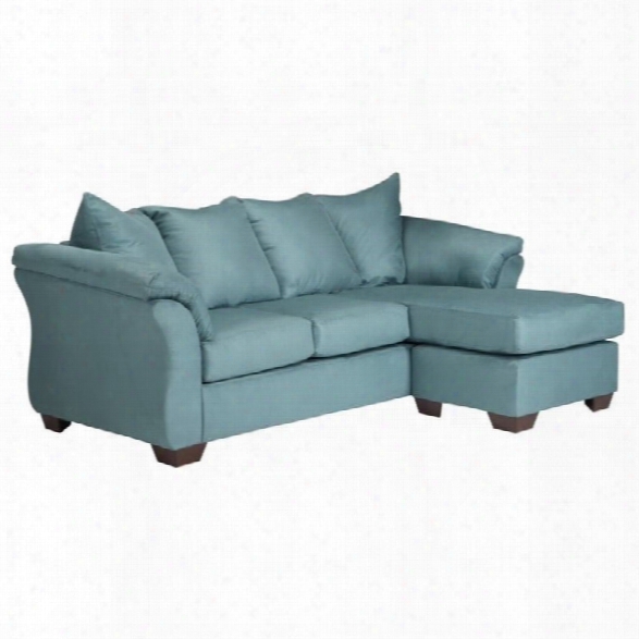 Ashley Darcy Fabric 2 Piece Chaise Sofa In Sky