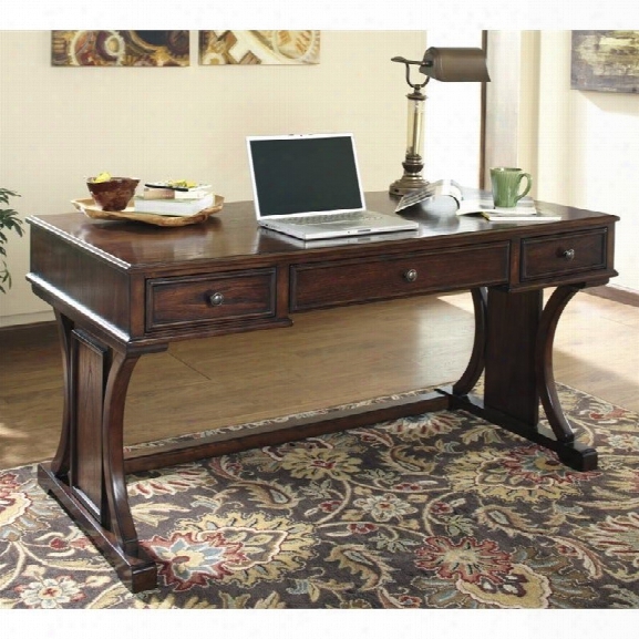 Ashley Devrik Home Office Computer Desk In Brown