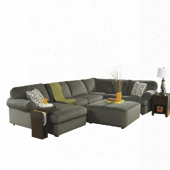 Ashley Jessa Place 4 Piece Left Chaise Sectional In Pewter