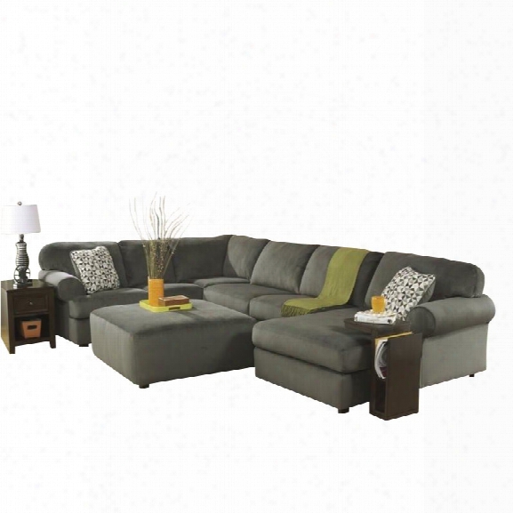 Ashley Jessa Place 4 Piece Right Chaise Sectional In Pewter