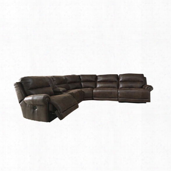 Ashley Luttrell 6 Piece Power Reclining Sectional In Espresso