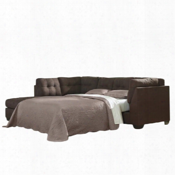 Ashley Maier 2 Piece Left Fabric Chaise Sleeper Sectional In Walnut