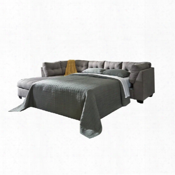 Ashley Maier 3 Piece Left Facing Sleeper Sectional In Charcoal