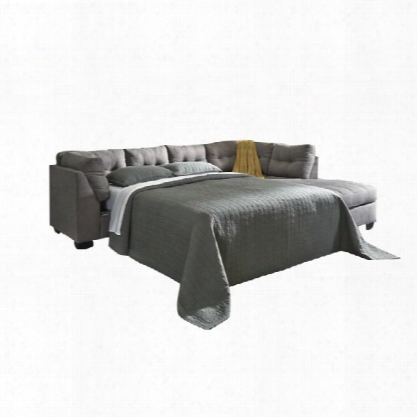 Ashley Maier 3 Piece Right Facing Sleeper Sectional In Charcoal