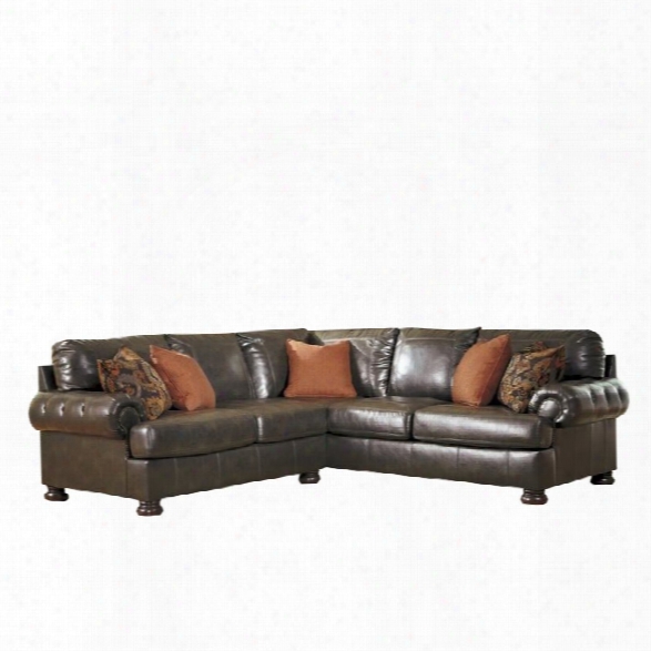 Ashley Nesbit 2 Piece Leather Sectional In Antique