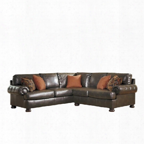 Ashley Nesbit 2 Piece Left Leather Sectional In Antique