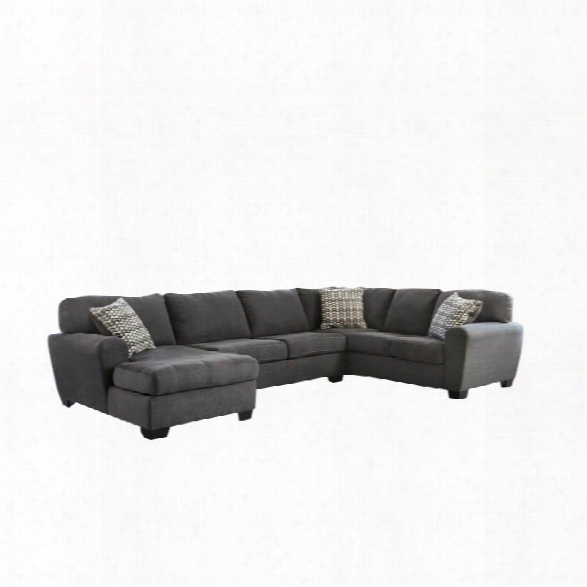 Ashley Sorenton 3 Piece Fabric Right Facing Sectional In Slate