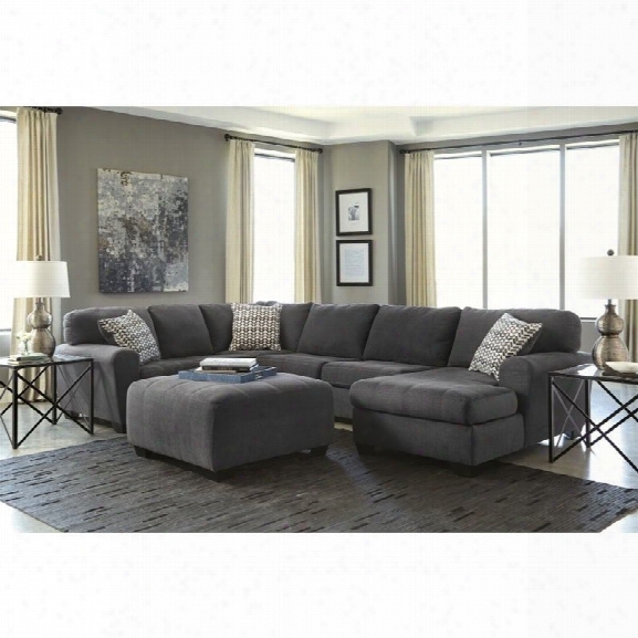 Ashley Sorenton Right Facing 4 Piece Sectional With Ottoman In Slate