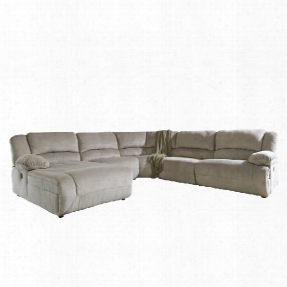 Ashley Toletta 5 Piece Left Chaise Reclining Sectional In Granite