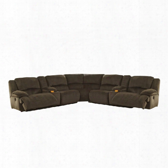 Ashley Toletta 7 Piece Power Reclining Sectional In Chocolate