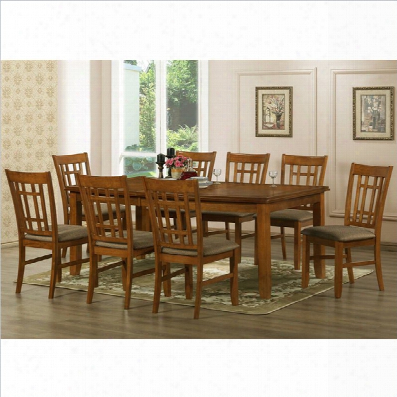 Baxton Studio Megan 7 Piece Dining Set In Brown Stain