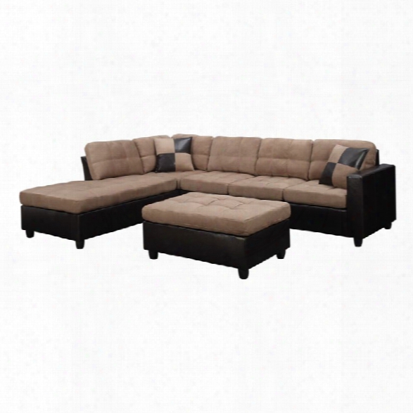 Coaster Fabric Sectional In Tan