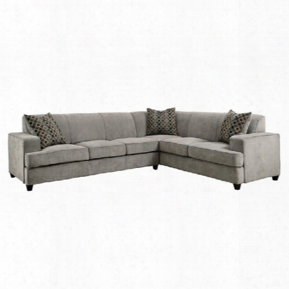 Coaster Fabric Sleeper Sectional In Gray