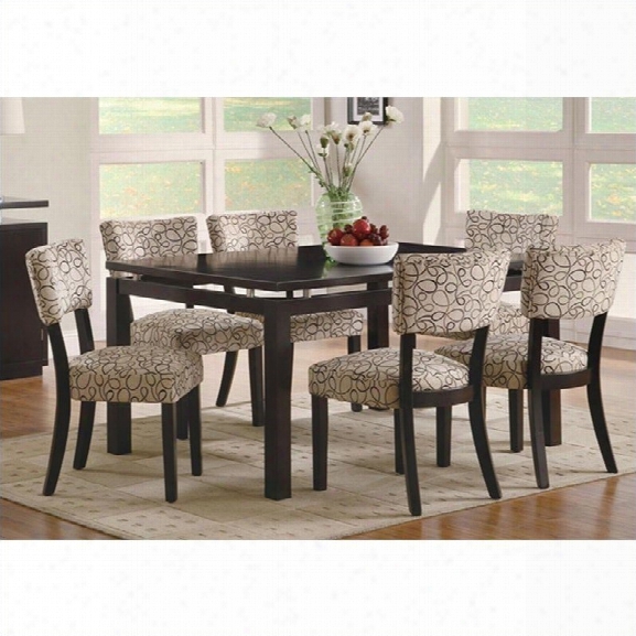 Coaster Libby 7 Piece Table And Side Chairs Set In Cappuccino