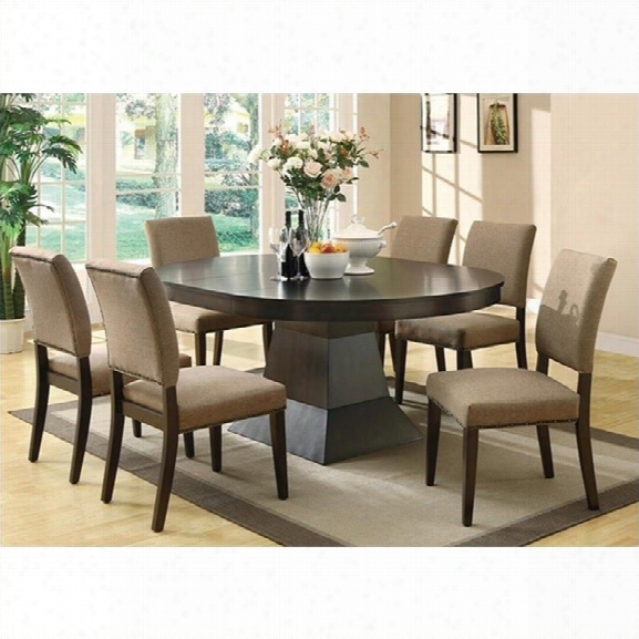 Coaster Myrtle 7 Piece Extendable Dining Set In Coffee