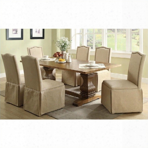 Coaster Parkins 7 Piece Dining Table And Chair Set In Coffee