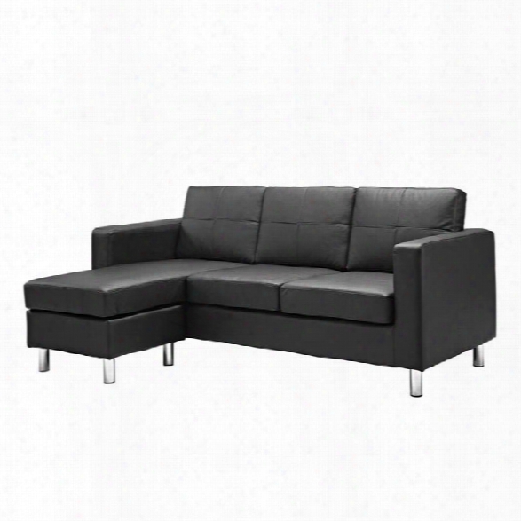 Dorel Living Small Spaces Adjustable Sectional Sofa In Black