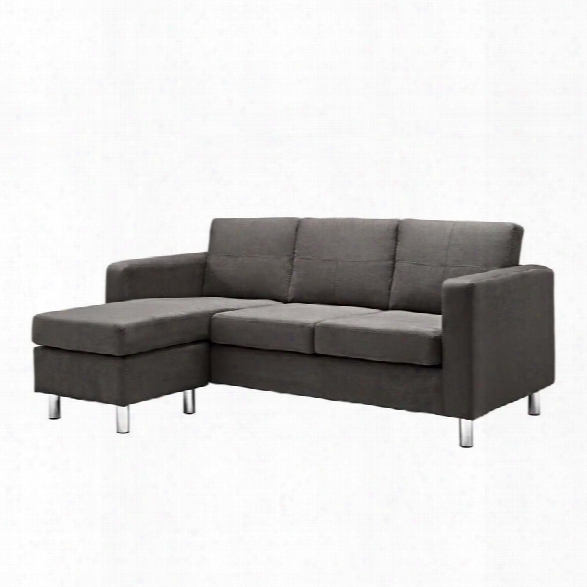 Dorel Living Small Spaces Adjustable Sectional Sofa In Gray