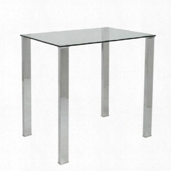 Eurostyle Beth Glass Bar Table In Clear