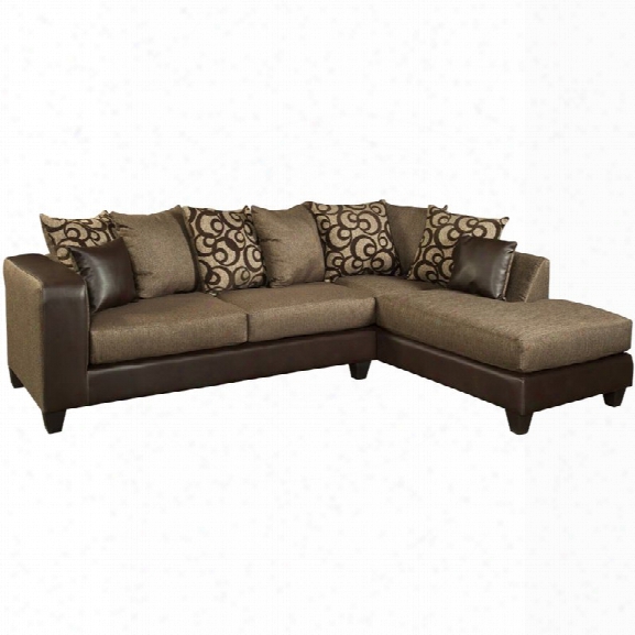 Flash Furniture Chenille Right Facing Sectional In Brown