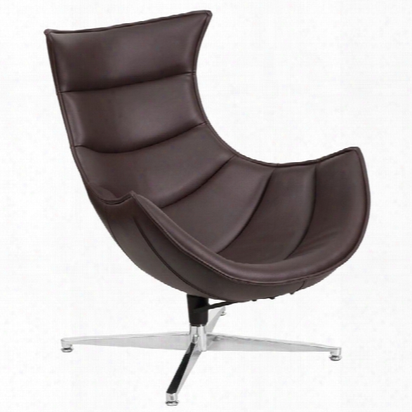 Flash Furniture Leather Cocoon Chair In Brown