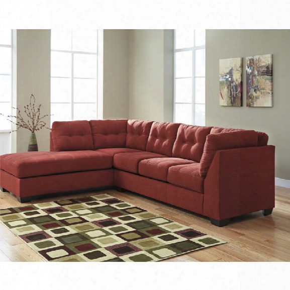 Flash Furniture Microfiber Left Facing Sectional In Sienna Red