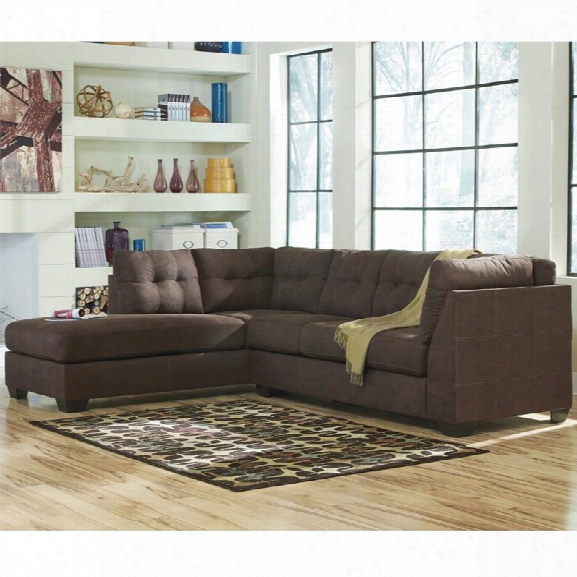 Flash Furniture Microfiber Left Facing Sectional In Walnut