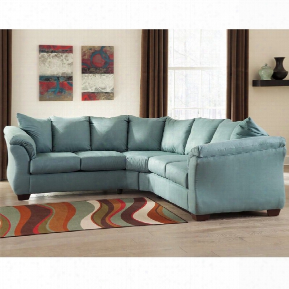 Flash Furniture Microfiber Right Facing Sectional In Sky