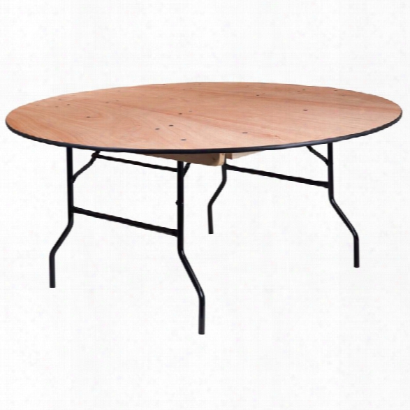 Flash Furniture Round Wood Folding Table In Natural