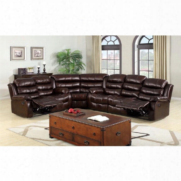 Furniture Of America Anchester Sectional I N Dark Brown