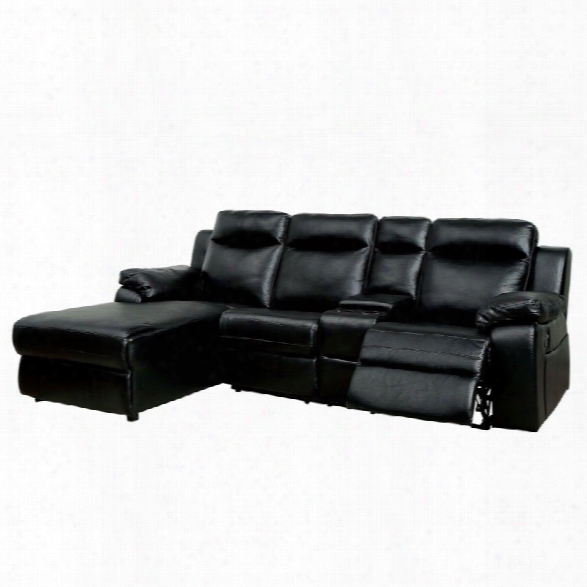 Furniture Of America Baski Left Facing Reclining Sectional In Black