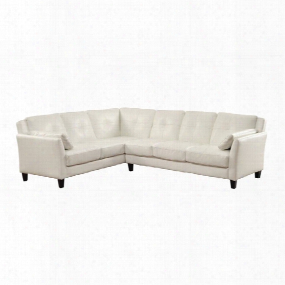 Furniture Of America Billie Faux Leather Tufte Sectional In White