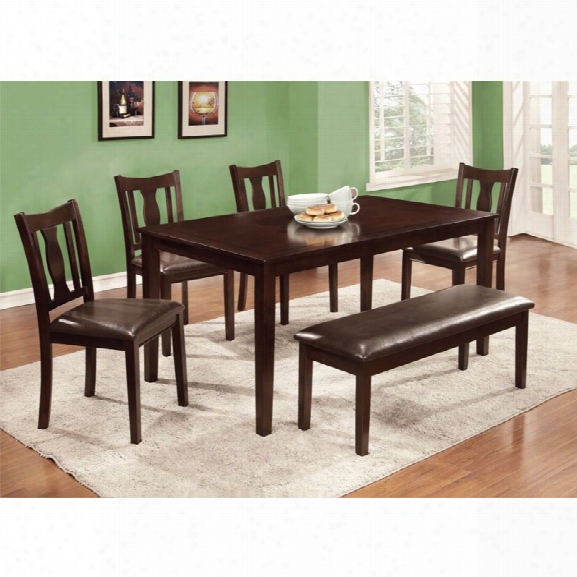 Furniture Of America Bowring 6 Piece Dining Set In Espresso