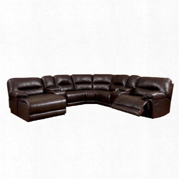 Furniture Of America Bradey 2 Piece Sectional Sofa In Dark Brown