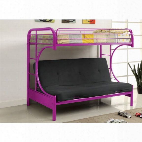Furniture Of America Capelli Metal Loft Bed In Purple
